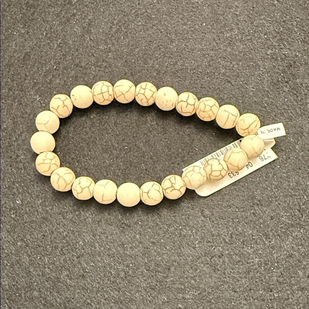 Cream Beaded Stretch Bracelet